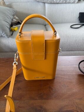 Structured Top-Handle Crossbody Bag in Mustard Yellow